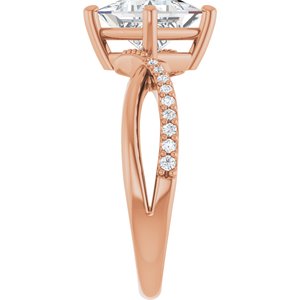 18K Rose Gold 6.5x6.5 mm Square Ring Mounting – image 7