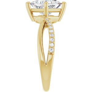 10K Yellow Gold 6.5x6.5 mm Square Ring Mounting – image 7