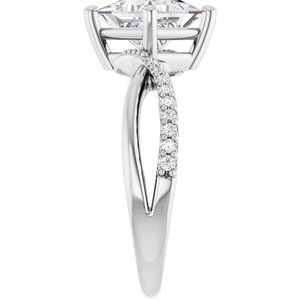 14K X1 White Gold 6.5x6.5 mm Square Ring Mounting – image 7