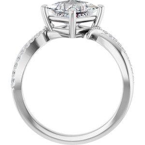 14K X1 White Gold 6.5x6.5 mm Square Ring Mounting – image 3