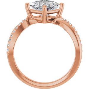 10K Rose Gold 6.5x6.5 mm Square Ring Mounting – image 3