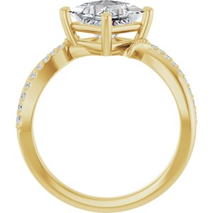 14K Yellow Gold 6.5x6.5 mm Square Ring Mounting – image 3