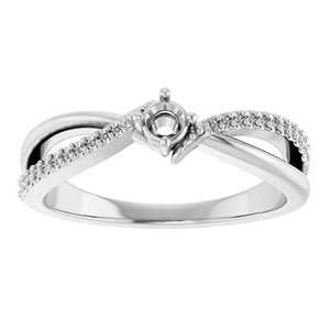 14K White Gold 3 mm Round Ring Mounting – image 6