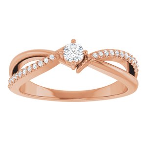 18K Rose Gold 3 mm Round Ring Mounting – image 5