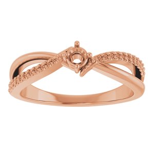 18K Rose Gold 3 mm Round Ring Mounting – image 6