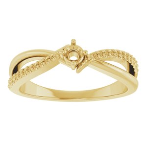 18K Yellow Gold 3 mm Round Ring Mounting – image 6