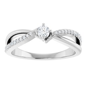 18K White Gold 3 mm Round Ring Mounting – image 5