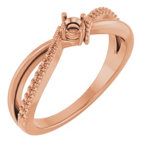 10K Rose Gold 3 mm Round Ring Mounting – image 2