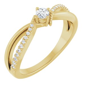 10K Yellow Gold 3 mm Round Ring Mounting