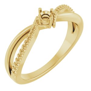 10K Yellow Gold 3 mm Round Ring Mounting – image 2