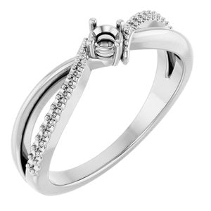 14K X1 White Gold 3 mm Round Ring Mounting – image 2