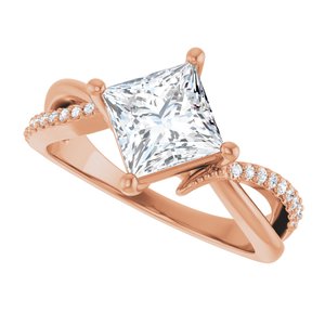 10K Rose Gold 6.5x6.5 mm Square Ring Mounting – image 8
