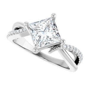 Sterling Silver 6.5x6.5 mm Square Ring Mounting – image 8
