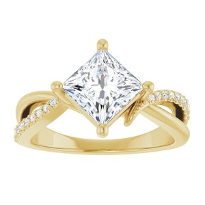 10K Yellow Gold 6.5x6.5 mm Square Ring Mounting – image 5