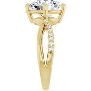 18K Yellow Gold 9.4 mm Round Ring Mounting – image 7