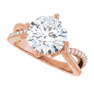 14K Rose Gold 9.4 mm Round Ring Mounting – image 8