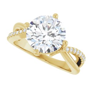 18K Yellow Gold 9.4 mm Round Ring Mounting – image 8