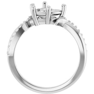 Platinum 8x8 mm Heart Ring Mounting – image 4