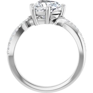 10K White Gold 8x8 mm Heart Ring Mounting – image 3