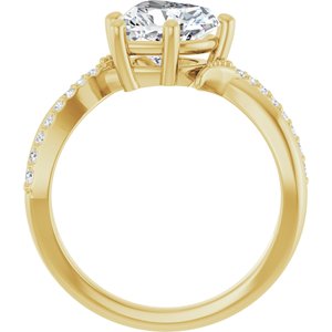 10K Yellow Gold 8x8 mm Heart Ring Mounting – image 3