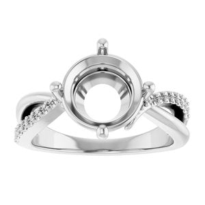 10K White Gold 9.4 mm Round Ring Mounting – image 6