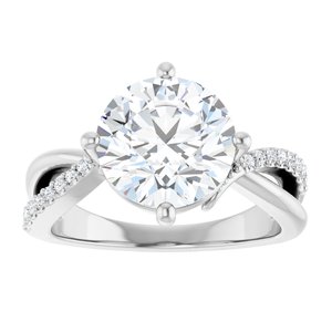14K X1 White Gold 9.4 mm Round Ring Mounting – image 5