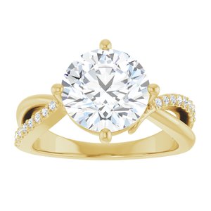 18K Yellow Gold 9.4 mm Round Ring Mounting – image 5