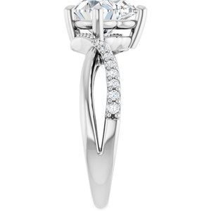 10K White Gold 8x8 mm Heart Ring Mounting – image 7