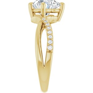 14K Yellow Gold 8x8 mm Heart Ring Mounting – image 7