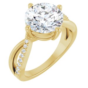 14K Yellow Gold 9.4 mm Round Ring Mounting