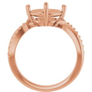 10K Rose Gold 9.4 mm Round Ring Mounting – image 4