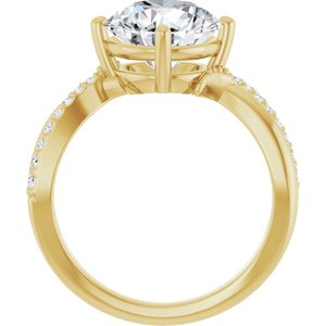 18K Yellow Gold 9.4 mm Round Ring Mounting – image 3