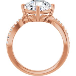10K Rose Gold 9.4 mm Round Ring Mounting – image 3