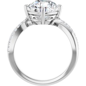 14K X1 White Gold 9.4 mm Round Ring Mounting – image 3