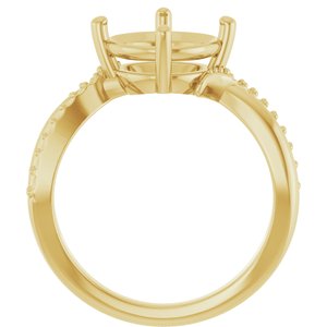 18K Yellow Gold 9.4 mm Round Ring Mounting – image 4