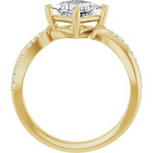 18K Yellow Gold 6x6 mm Square Ring Mounting – image 3
