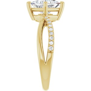14K Yellow Gold 6x6 mm Square Ring Mounting – image 7