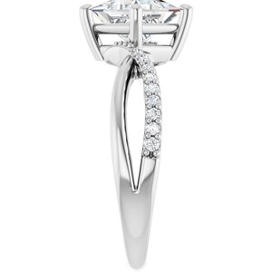 14K White Gold 6x6 mm Square Ring Mounting – image 7