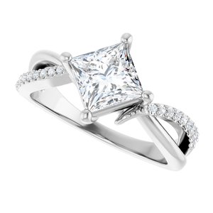 Continuum Sterling Silver 6x6 mm Square Ring Mounting – image 8