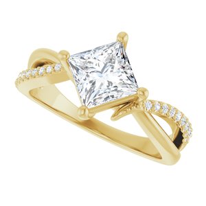 10K Yellow Gold 6x6 mm Square Ring Mounting – image 8