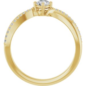 18K Yellow Gold 3.8 mm Round Ring Mounting – image 3