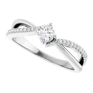 14K White Gold 3.8 mm Round Ring Mounting – image 8