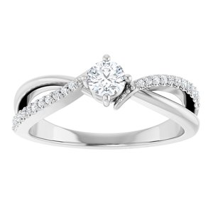 14K X1 White Gold 3.8 mm Round Ring Mounting – image 5