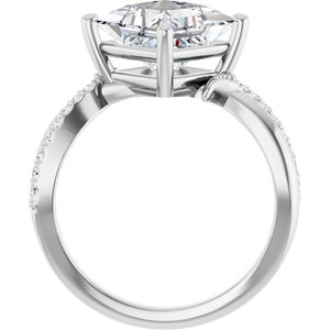 10K White Gold 8x8 mm Square Ring Mounting – image 3