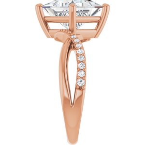 14K Rose Gold 8x8 mm Square Ring Mounting – image 7