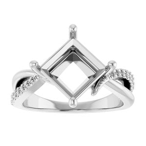 Continuum Sterling Silver 8x8 mm Square Ring Mounting – image 6