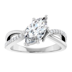 Continuum Sterling Silver 10.5x5.5 mm Marquise Ring Mounting – image 5