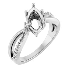 Continuum Sterling Silver 10.5x5.5 mm Marquise Ring Mounting – image 2