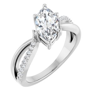 Continuum Sterling Silver 10.5x5.5 mm Marquise Ring Mounting