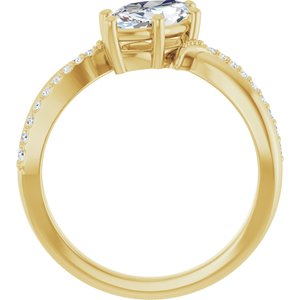 14K Yellow Gold 10.5x5.5 mm Marquise Ring Mounting – image 3